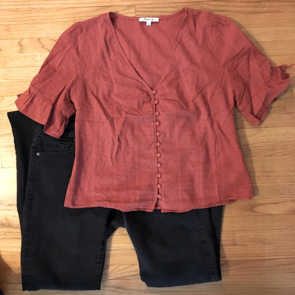 Burnt orange Madewell top